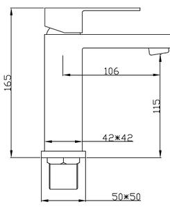 Mexen Cube μπαταρία νιπτήρα, χρώμιο - 72900-00