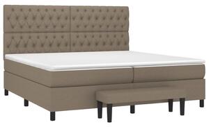 VidaXL Κρεβάτι Boxspring με Στρώμα Taupe 200x200 εκ. Υφασμάτινο