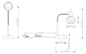 Globo 54341-1T - Επιτραπέζια λάμπα LED ELLIOTT 1xE14/4W/230V