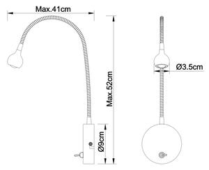 Globo 24109W - Φωτιστικό γραφείου LED εύκαμπτο SERPENT 1xLED/3W/230V