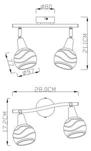 Globo 54341-2 - Φως τοίχου LED ELLIOTT 2xE14/4W/230V