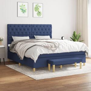 VidaXL Κρεβάτι Boxspring με Στρώμα Μπλε 160x200 εκ. Υφασμάτινο