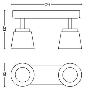 Philips 53342/31/16 - Φως σποτ LED DENDER 2xLED/4W/230V