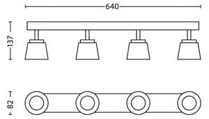 Philips 53344/17/16 - Φως σποτ LED DENDER 4xLED/4W/230V