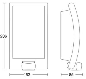Steinel 009816 - Φως τοίχου εξωτερικού χώρου με αισθητήρα L 22 S 1xE27/60W/230V IP44