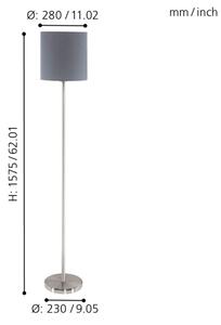 Eglo 95166 - Επιδαπέδια λάμπα PASTERI 1xE27/60W/230V