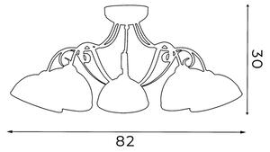 Φως οροφής ANTICA 5xE27/60W/230V