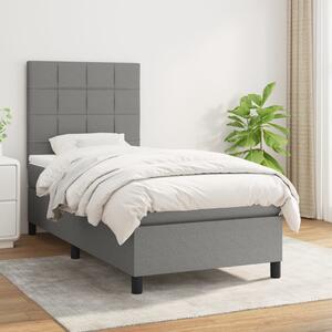 VidaXL Κρεβάτι Boxspring με Στρώμα Σκούρο Γκρι 80x200 εκ. Υφασμάτινο