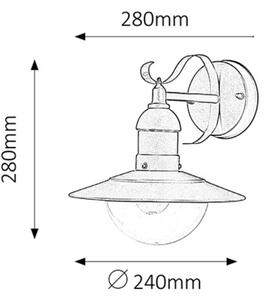 Rabalux 8682 - Φως τοίχου εξωτερικού χώρου OSLO 1xE27/60W/230V IP44