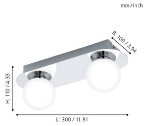 Eglo 94627 - Φως μπάνιου LED MOSIANO 2xLED/3,3W/230V IP44