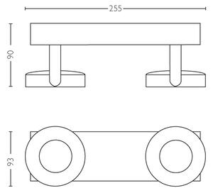 Philips 53172/31/P0 - Φωτιστικό σποτ με dimmer MYLIVING CLOCKWORK 2xLED/4,5W