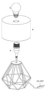 Eglo 95787- Επιτραπέζια λάμπα CARLTON 2 1xE14/60W/230V