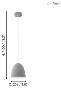 Eglo 92521 - Κρεμαστό φως PRATELLA E27/60W/230V