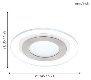 Eglo 95932 - Κρεμαστό φως οροφής LED PINEDA 1 1xLED/12W/230V