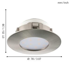 Eglo 95823 - ΣΕΤ 3x Κρεμαστό φως οροφής LED PINEDA 1xLED/6W/230V