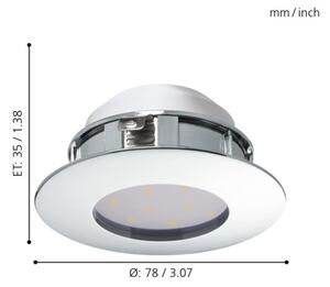 Eglo 95822 - ΣΕΤ 3x Κρεμαστό φως οροφής LED PINEDA 1xLED/6W/230V