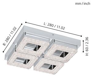 Eglo 95657 - Κρυστάλλινο φως οροφής LED FRADELO 4xLED/4W/230V