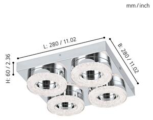 Eglo 95664 - Κρυστάλλινο φως οροφής LED FRADELO 4xLED/4W/230V