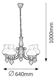 Rabalux 7079 - Κρεμαστό φωτιστικό οροφήςPETRONEL 5xE27/60W/230V