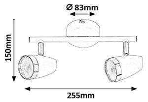 Rabalux 6513 - Φως σποτ LED KAREN 2xLED/4W/230V