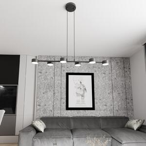 EMIBIG LIGHTING Ακτινοβολέας οροφής, Megara, μήκος 80 cm, μέταλλο, 6 φτερά., ρυθμιζόμενος, Μαύρο, Σαλόνι / τραπεζαρία, Μέταλλο, σύγχρονο