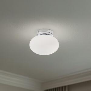 Domiluce Φωτιστικό οροφής Ufo, χρώμιο/λευκό, Ø 18 cm, γυαλί, G9, ρυθμιζόμενος, Λευκό, Σαλόνι / τραπεζαρία, Μέταλλο, σύγχρονο
