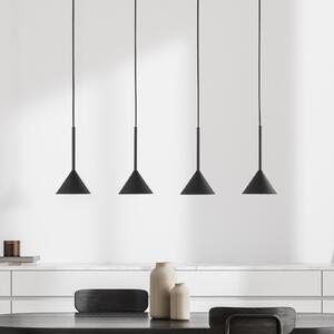 TK Lighting Κρεμαστό φωτιστικό Cono Mini, 4 λάμπες, μαύρο GU10, ρυθμιζόμενος, Μαύρο, Σαλόνι / τραπεζαρία, Μέταλλο, σύγχρονο