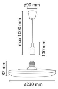 Κρεμαστό φως LED KIKI 1xE27/15W/230V μαύρο