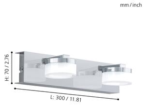 Eglo 96542-LED Dimming επιτοίχιο φωτιστικό μπάνιου ROMENDO 2xLED/7,2W/ IP44