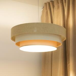 Maco Design Μπόχο κρεμαστό φωτιστικό, κρεμ/μπεζ, Ø 60 cm, ύψος 20 γιούτα, ρυθμιζόμενος, Μπεζ, Σαλόνι / τραπεζαρία, Ύφασμα / Κλωστοϋφαντουργία