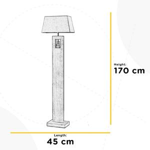 Φωτιστικό δαπέδου Miriel, ύψος 170 cm, ύφασμα, ξύλο