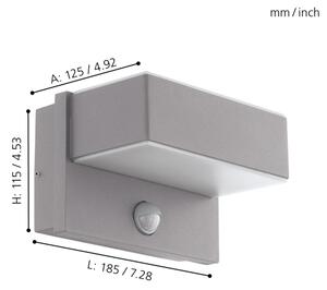 Eglo 97159 - Φως τοίχου εξωτερικού χώρου LED με αισθητήρα AZZINANO 2xLED/5,6W/230V IP44