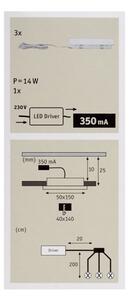 Paulmann 93576 - ΣΕΤ 3x Κρεμαστό φως οροφής LED 3xLED/3,6W/230V