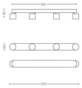 Philips 56244/31/P0 - Σποτ LED με ρύθμιση φωτισμού STAR 4xLED/4,5W/230V