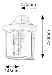 Rabalux 8754 - Φως τοίχου εξωτερικού χώρου NORVICH 1xE27/60W/230V IP43 χρυσαφί