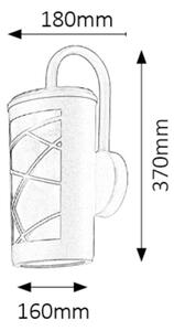 Rabalux 8742 - Φως τοίχου εξωτερικού χώρου PESCARA 1xE27/60W/230V IP44