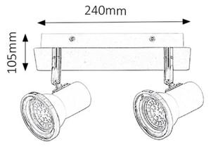 Rabalux 5498 - Φως σποτ μπάνιου LED STEVE 2xGU10/50W/230V