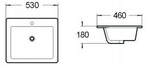 Mexen Lora εντοιχισμένος νιπτήρας 53 x 46 cm, λευκός - 25365300