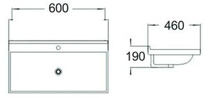 Mexen Mila νιπτήρας ενσωματωμένος στον πάγκο 60 x 46 cm, λευκός - 25296000