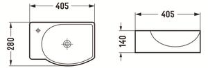 Mexen Mista δεξιά επιτραπέζια λεκάνη 40 x 28 cm, λευκή - 22174000R