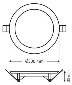 Χωνευτό Φωτιστικό LED CIRCLE LED/24W/230V 6500K διάμετρος 30 cm λευκό