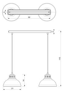 Κρεμαστό φωτιστικό οροφής SVEN 2xE27/15W/230V μαύρο