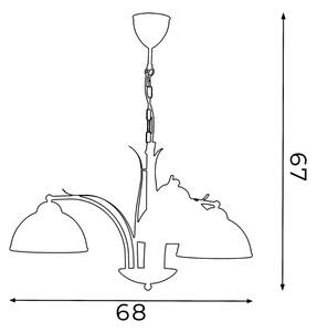 Πολύφωτο σε αλυσίδα KORFU 3xE27/60W/230V