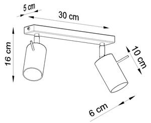 Sollux SL.0092 - Φωτιστικό σποτ RING 2 2xGU10/10W/230V μαύρο