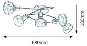 Rabalux 5552 - Συνδεδεμένο πολύφωτο HOLLY 5xE14/40W/230V χρυσαφί