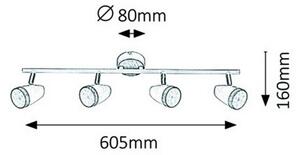 Rabalux 5567 - Φως σποτ LED KAREN 4xLED/4W/230V