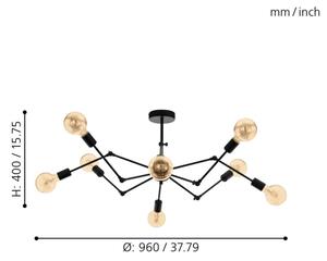 Eglo 49037 - Κρεμαστός πολυέλαιος EXMOOR 8xE27/60W/230V