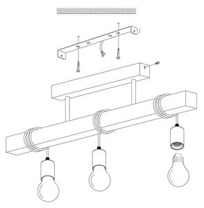 Eglo 33166 - Συνδεδεμένο πολύφωτο TOWNSHEND 3xE27/60W/230V