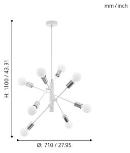 Eglo 98017 - Πολύφωτο σε σχοινί GRADOLI 8xE27/60W/230V λευκό