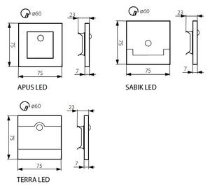 Kanlux 27370 - Φωτιστικό σκάλας LED APUS με αισθητήρα LED/0,8W/12V 3000K